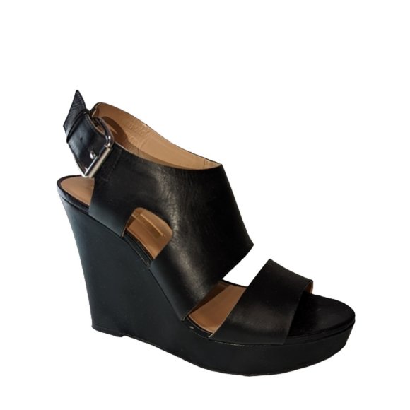 Audrey Brooke Shoes - Audrey Brooke Megan AB leather wedge sandals.